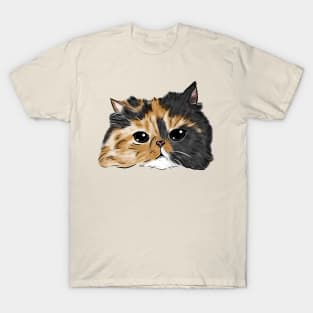 Brown Black Cat Head _ Bunniesmee T-Shirt